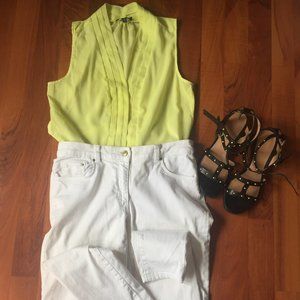 Bright Yellow Sleeveless Blouse